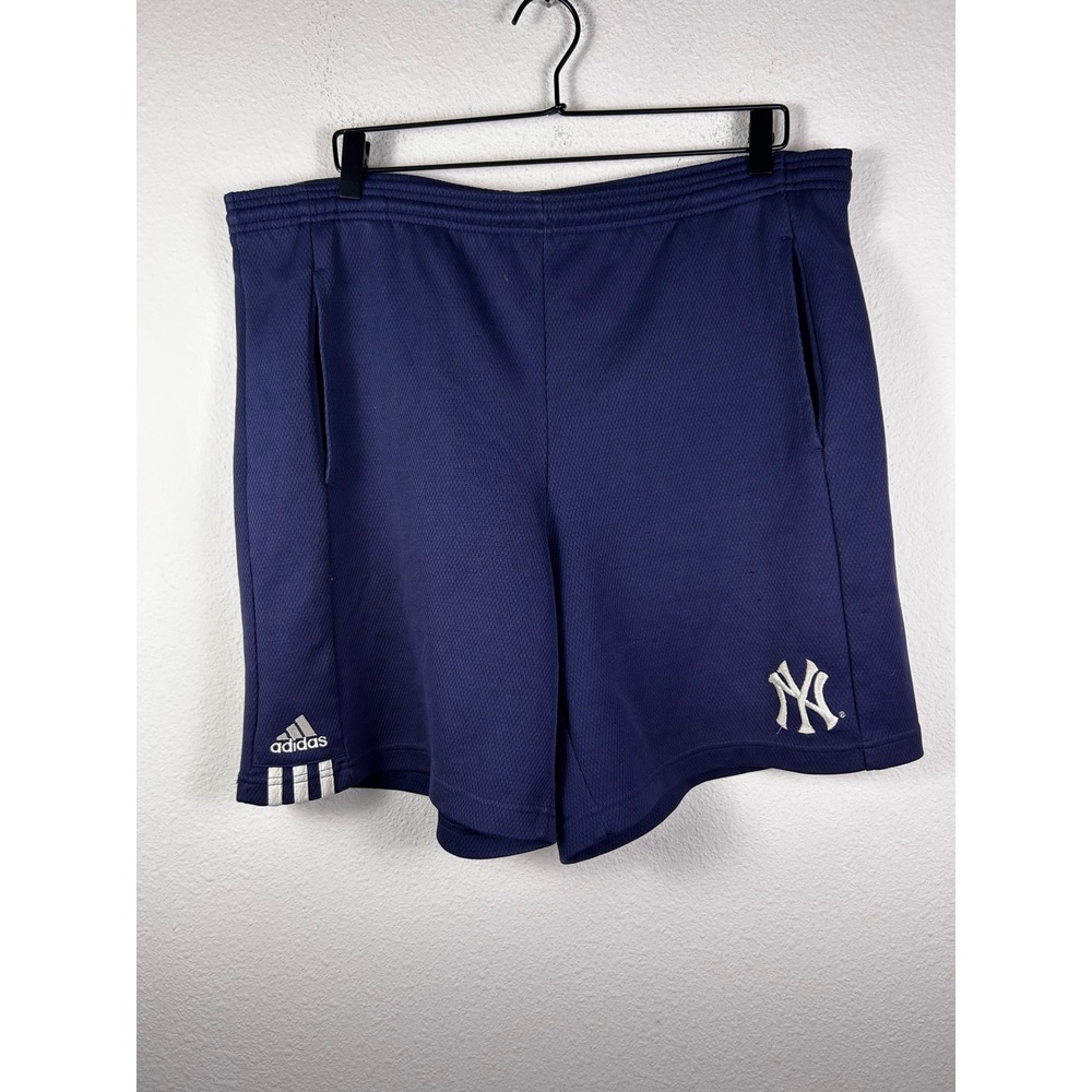 Adidas MLB New York Yankees Navy Blue Mesh Athletic Shorts Mens XL